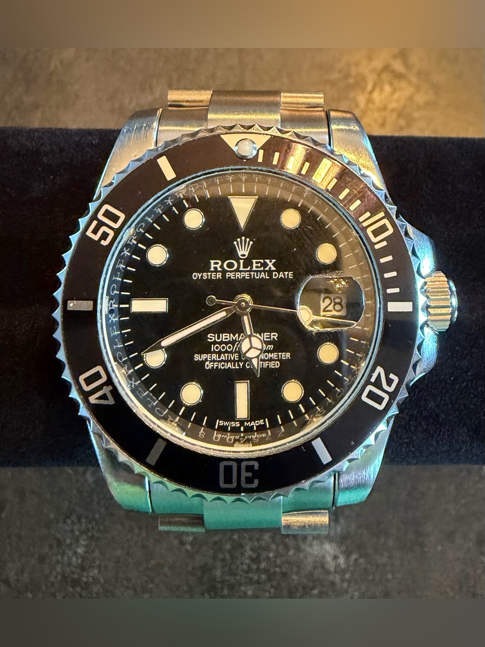 Rolex Submariner Black Dial Black Bezel Stainless Steel Watch